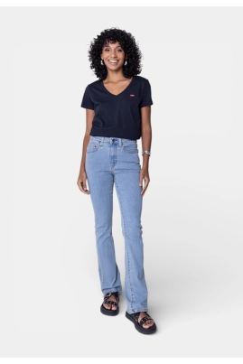 Blusa Levis Manga Curta Gola V Feminina Blusa Levis Manga Curta Gola V Feminina