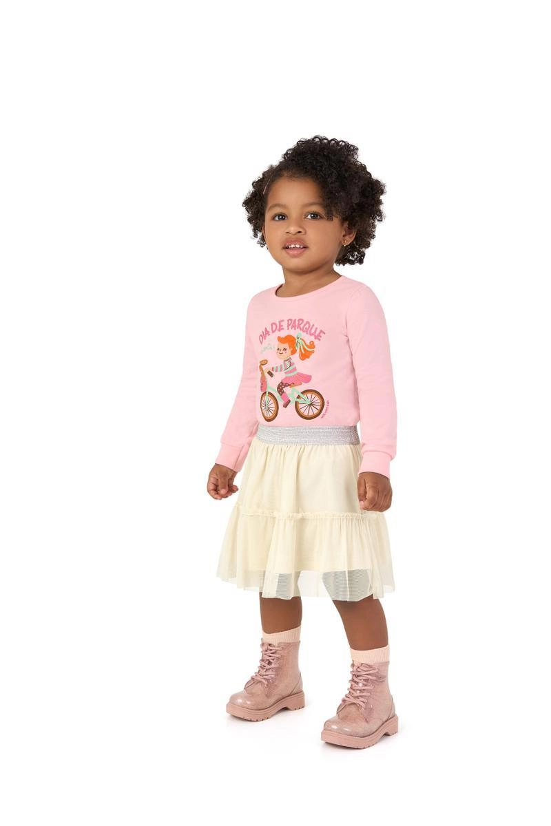 Blusa Malwee Dia de Parque Infantil Feminina Rosa Bebê Blusa Malwee Dia de Parque Infantil Feminina Rosa Bebê