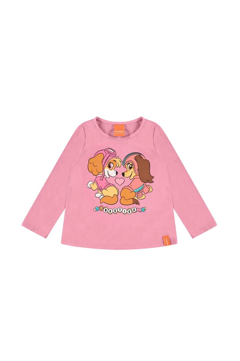 Blusa Malwee Patrulha Canina Manga Longa Bebê Feminina