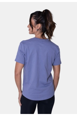 Blusa Nike Manga Curta Club Essentials Feminina Azul Blusa Nike Manga Curta Club Essentials Feminina Azul