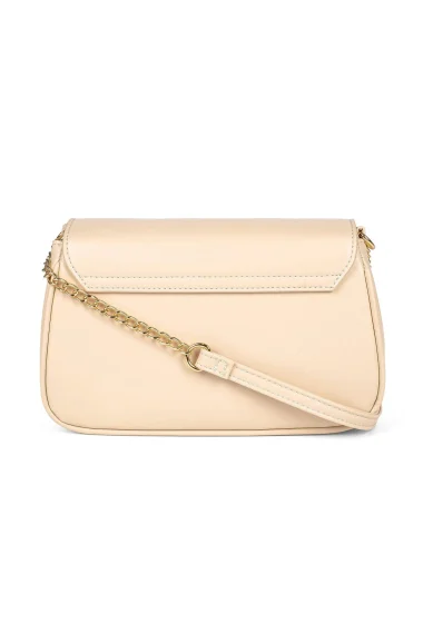 Bolsa Feminina Dakota Transversal com Corrente Bege Tule Bolsa Feminina Dakota Transversal com Corrente Bege Tule