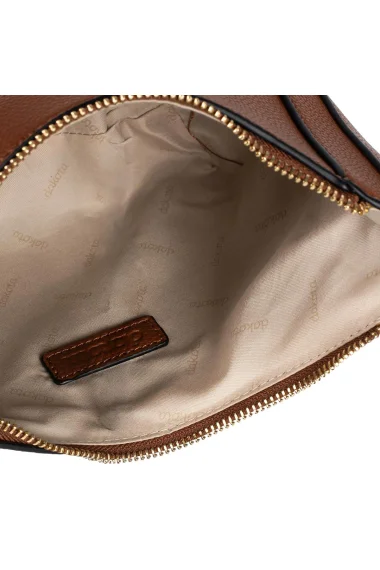 Bolsa Feminina Dakota de Ombro Castanho com Detalhes Metalizados