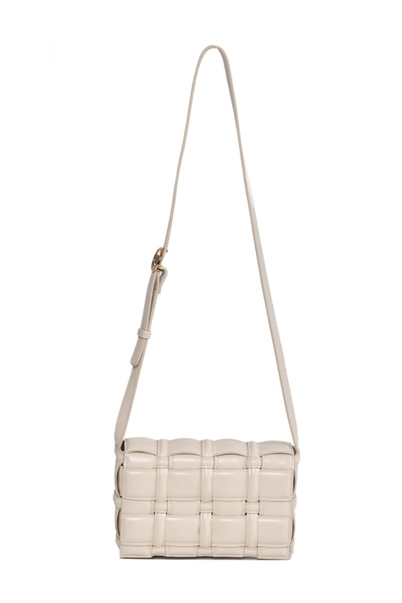 Bolsa Via Marte Tiracolo Trançada Feminina Off White