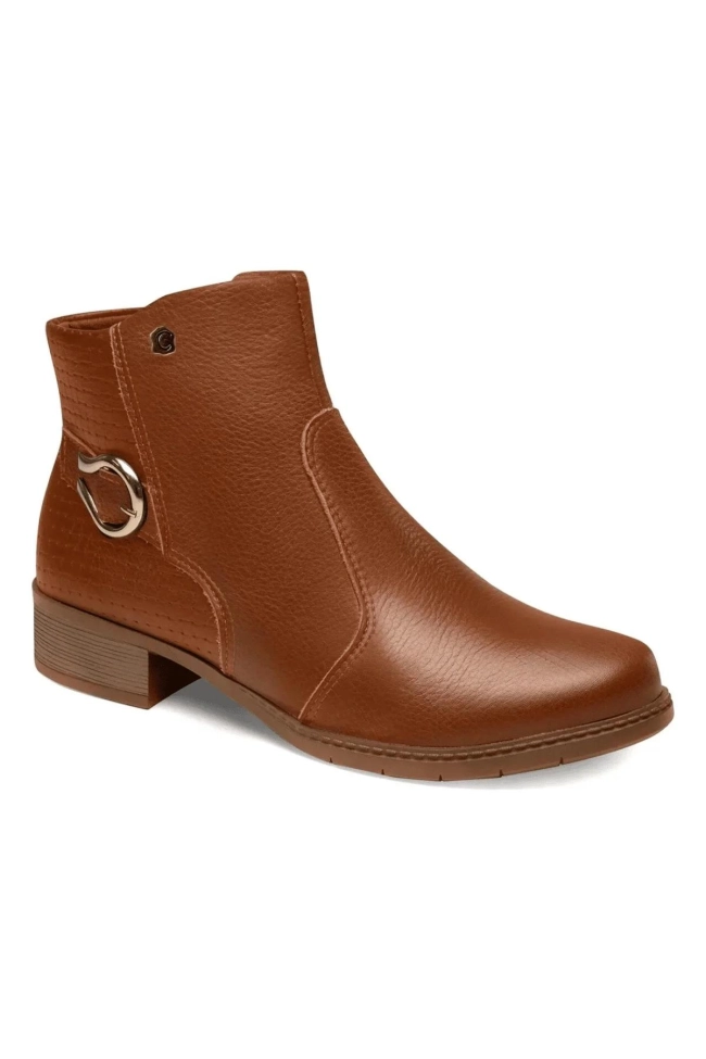 Bota Campesi Feminino Mascavo Couro Design Moderno Marrom
