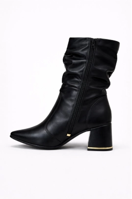 Bota Dakota Slouch Cano Médio Salto Bloco Feminina Preta