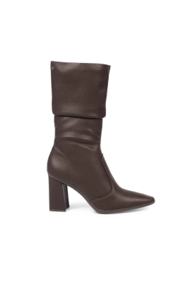 Bota Feminina Mississipi Cano Longo Café Salto Bloco Bota Feminina Mississipi Cano Longo Café Salto Bloco