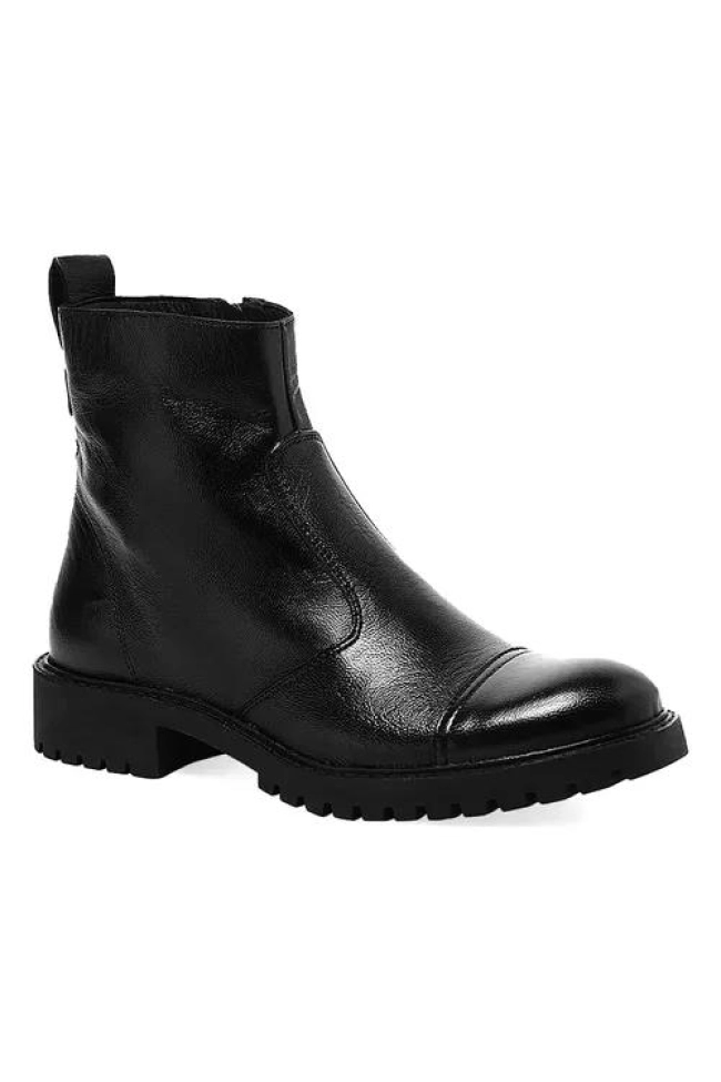 Bota Feminina Tratorada Preta Couro Cano Médio Santa Lolla Bota Feminina Tratorada Preta Couro Cano Médio Santa Lolla