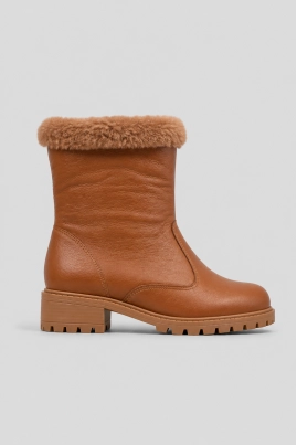 Bota Gabip Couro Pelo Salto Baixo Feminina Caramelo Produto - Bota Gabip Couro Pelo Salto Baixo Feminina Caramelo