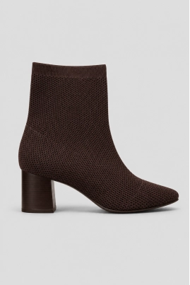 Bota Gabip Malha Cano Curto Bico Fino Feminina Café Produto - Bota Gabip Malha Cano Curto Bico Fino Feminina Café