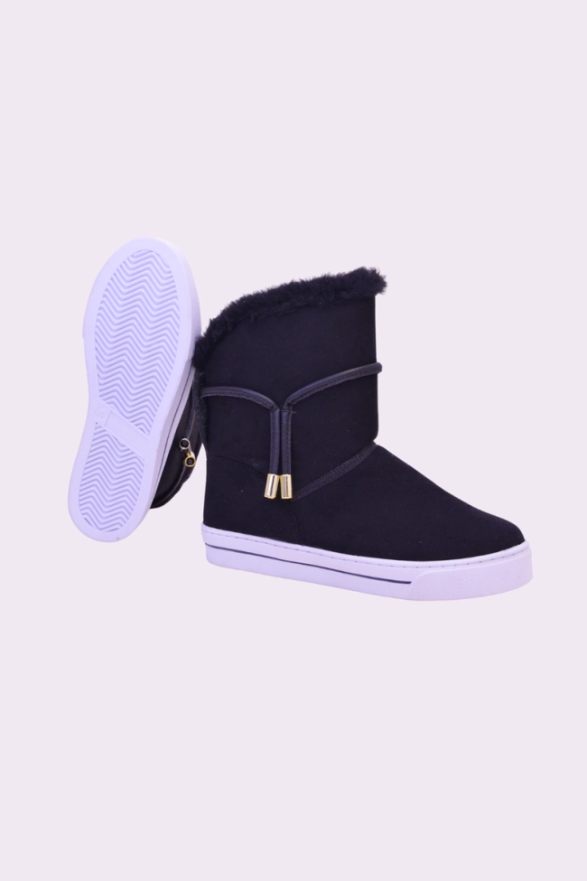 Bota Gabip Sola De Tênis Feminina Suede Preta Bota Gabip Sola De Tênis Feminina Suede Preta