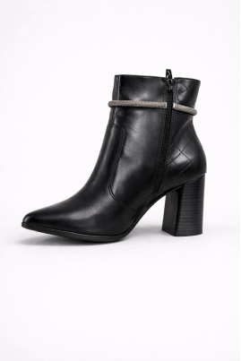 Bota Ramarim Brilho Salto Médio Feminina Preta Bota Ramarim Brilho Salto Médio Feminina Preta