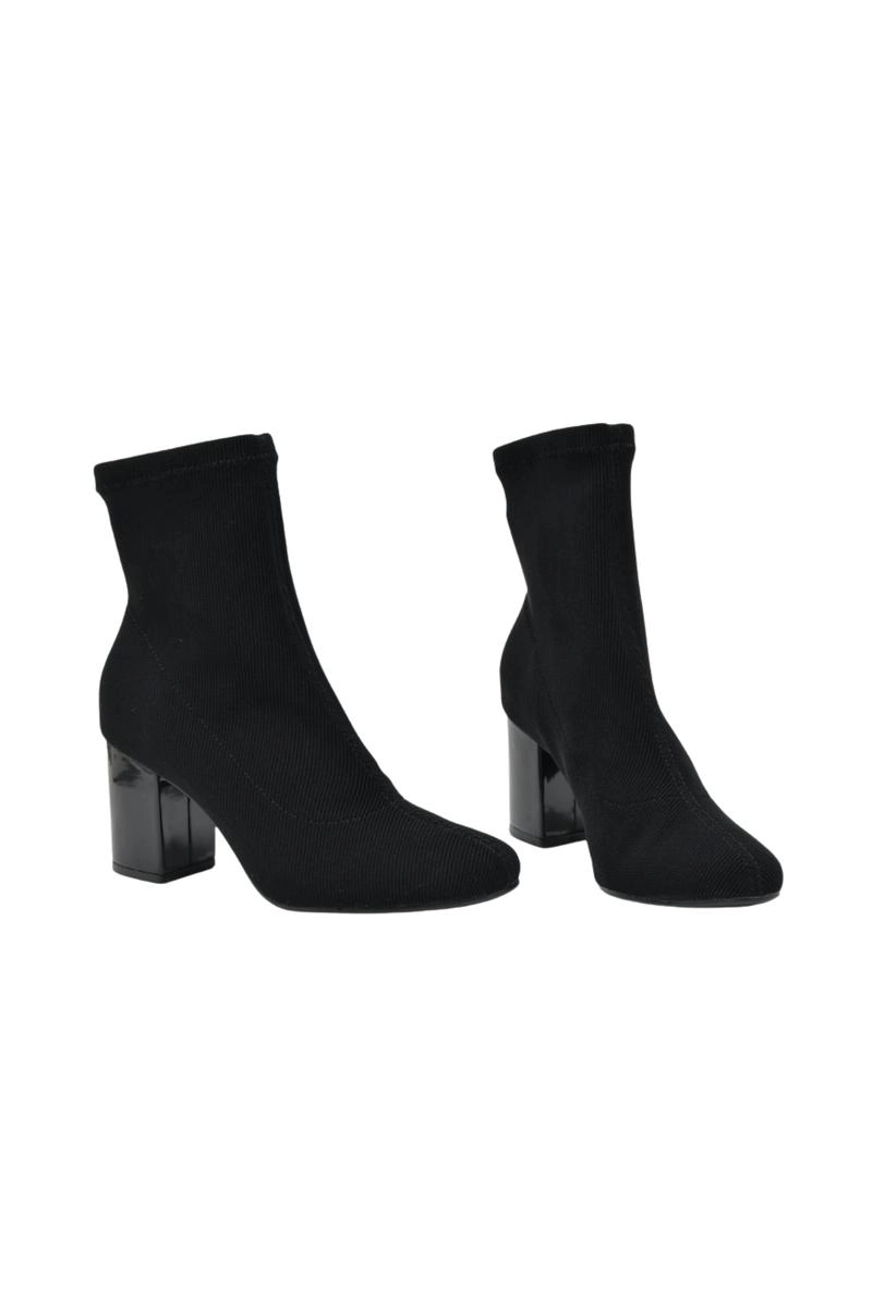 Bota Via Marte Cano Curto Malha Salto Feminina Preta