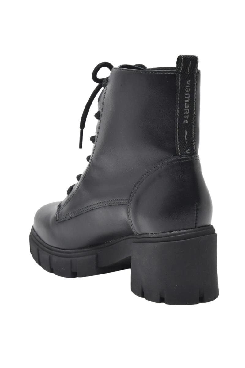 Bota Via Marte Coturno Cadarço Feminina