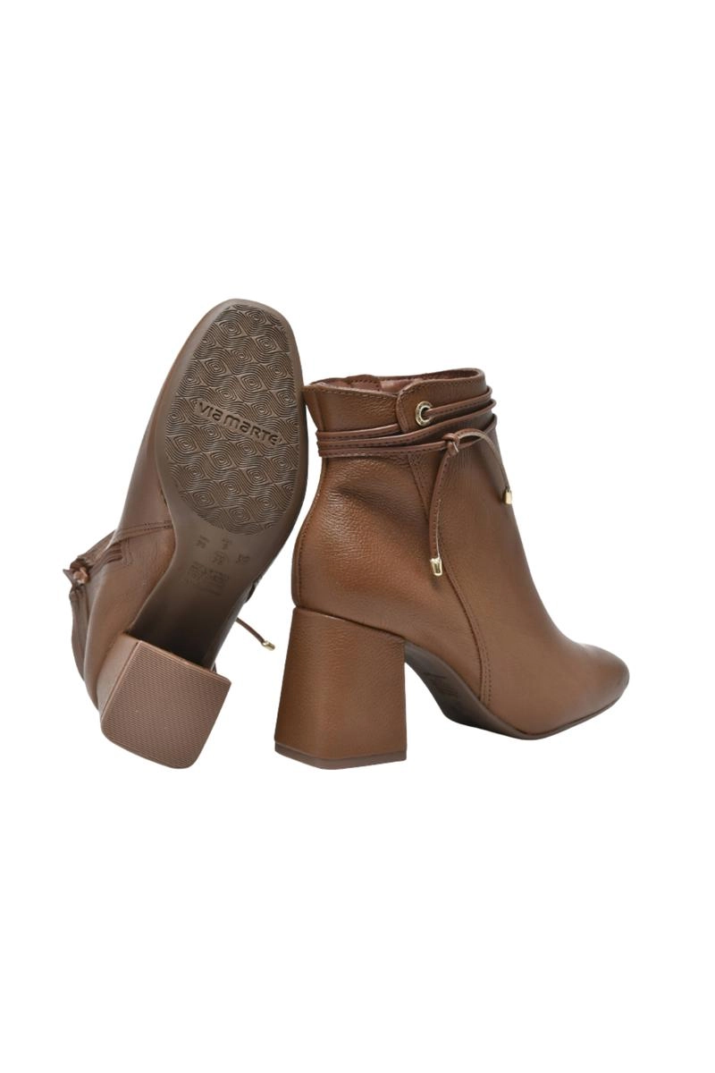Bota Via Marte Couro Cano Curto Feminina