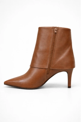 Bota Via Marte Couro Salto Fino Caramelo