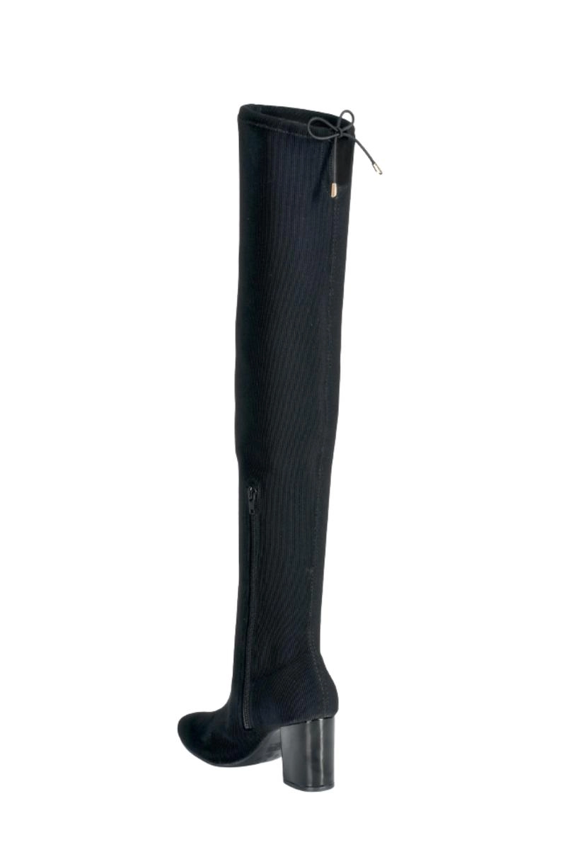 Bota Via Marte Over Lycra Salto Bloco Feminina Preta
