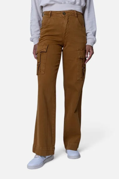 Calça Feminina Sarja Wide Leg Cargo Calça Feminina Sarja Wide Leg Cargo
