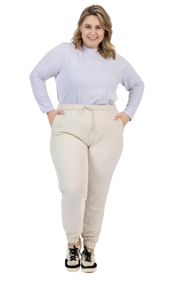 Calça De Moletom Cordão Dezali Feminina Natural Produto - Calça De Moletom Cordão Dezali Feminina Natural