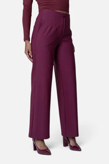 Produto - Calça Feminina Pantalona Alfaiataria Vinho