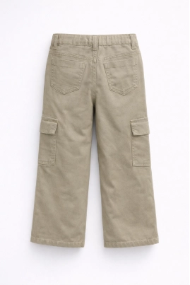 Calça Garota Lua Sarja Cargo Infantil Feminina Caqui Calça Garota Lua Sarja Cargo Infantil Feminina Caqui