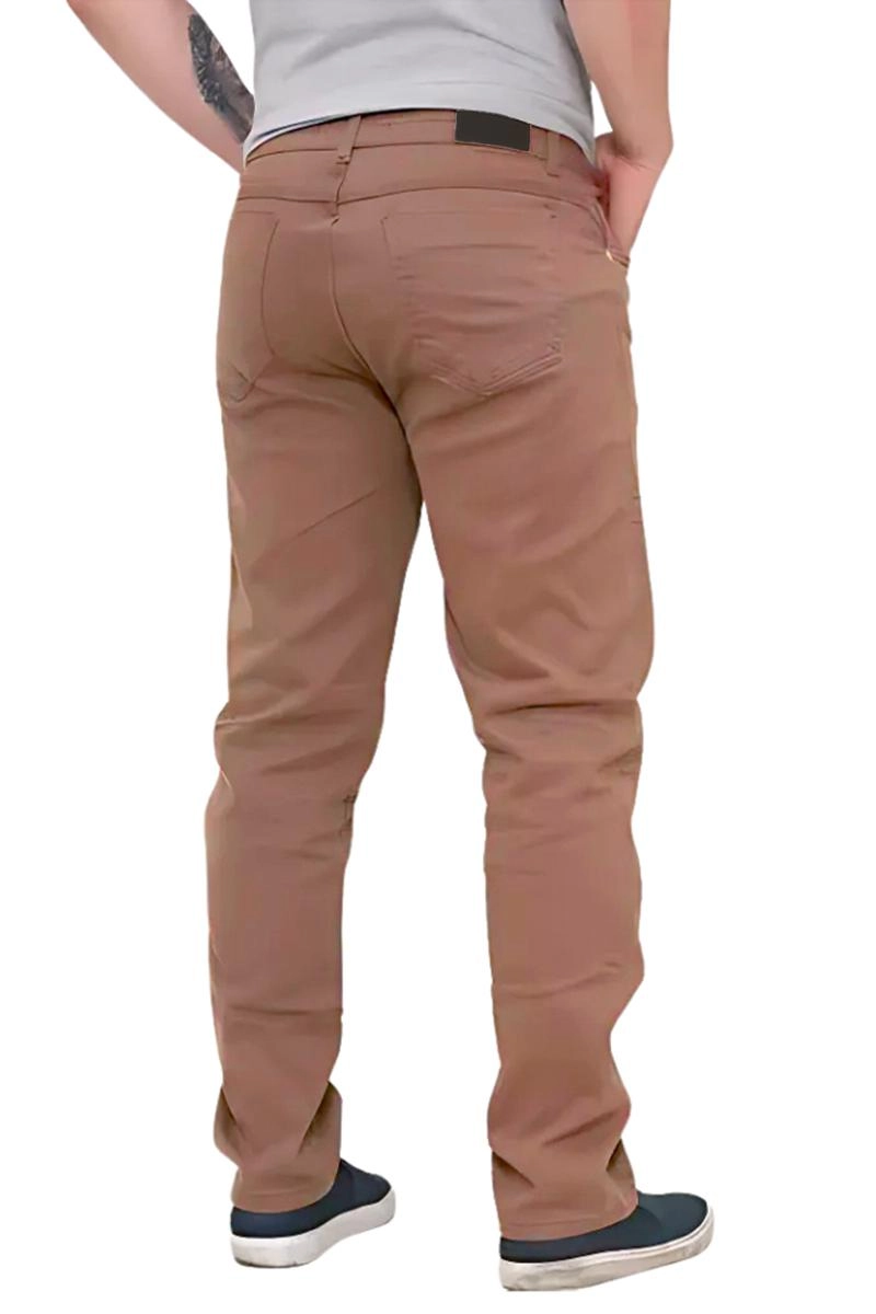 Calça Max Denim Sarja Masculina Marrrom