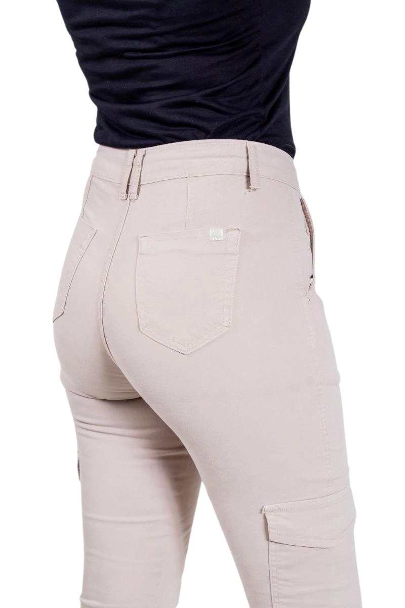 Calça Voox Cargo Sarja Feminina Bege