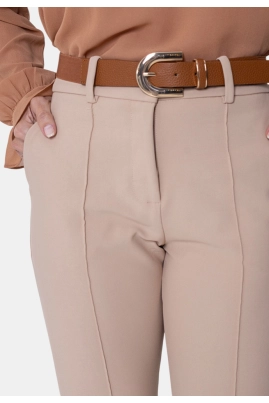 Calça Bonequim Alfaiataria Feminina Bege