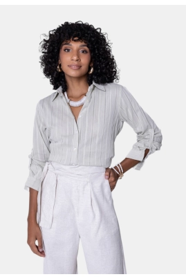 Calça Gabip Pantalona Cinto Feminina Linho