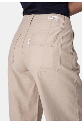 Calça Levis Wide Leg Sarja Feminina Bege Calça Levis Wide Leg Sarja Feminina Bege