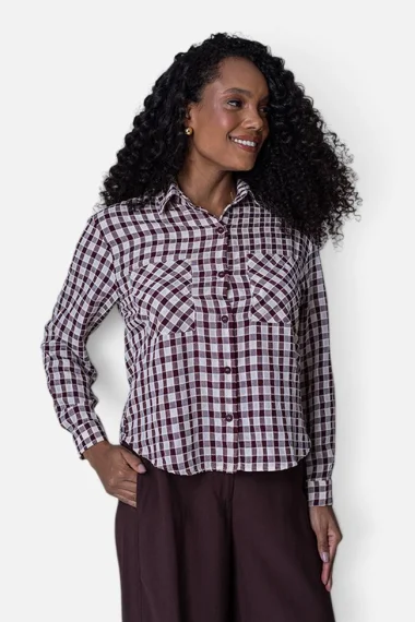 Camisa Feminina Manga Longa Xadrez Gabip Camisa Feminina Manga Longa Xadrez Gabip