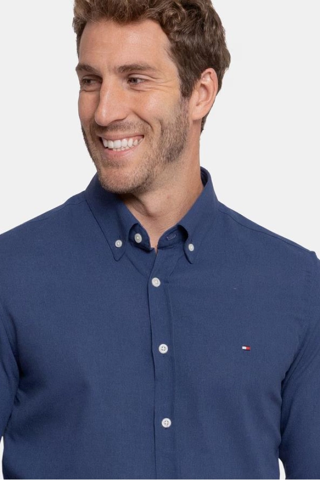 Camisa Tommy Hilfiger Manga Longa Masculina Azul Escuro Camisa Tommy Hilfiger Manga Longa Masculina Azul Escuro