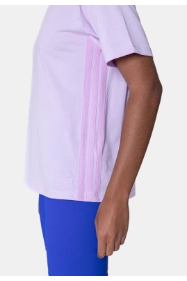 Camiseta Adidas 3 Stripes Feminina Lilás Camiseta Adidas 3 Stripes Feminina Lilás