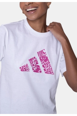 Camiseta Adidas Manga Curta Estampada Feminina Branca Camiseta Adidas Manga Curta Estampada Feminina Branca