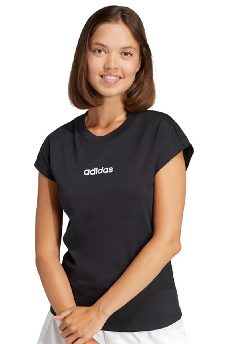 Camiseta Adidas Logo Linear Feminina Preta