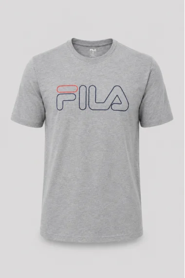 Camiseta Fila Manga Curta Letter Algodão Masculino Camiseta Fila Manga Curta Letter Algodão Masculino