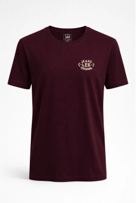 Camiseta Lee Manga curta Básica Masculina Bordô Camiseta Lee Manga curta Básica Masculina Bordô