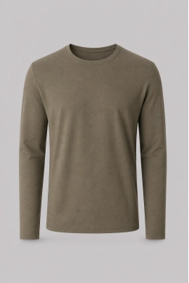 Camiseta Malwee Manga Longa Go Cotton Masculina Bege Camiseta Malwee Manga Longa Go Cotton Masculina Bege