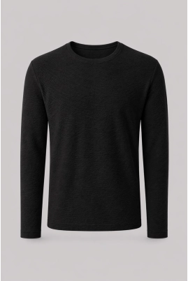 Camiseta Malwee Manga Longa Malhão Masculina Preta Camiseta Malwee Manga Longa Malhão Masculina Preta