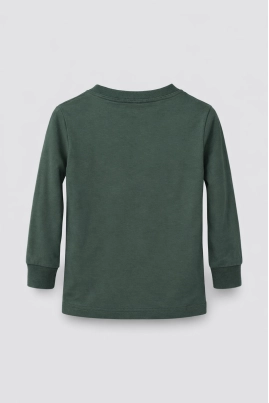 Camiseta Pulla Bulla Manga Longa Dino Bebê Masculina Verde Militar Camiseta Pulla Bulla Manga Longa Dino Bebê Masculina Verde Militar