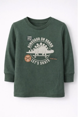 Produto - Camiseta Pulla Bulla Manga Longa Dino Bebê Masculina Verde Militar