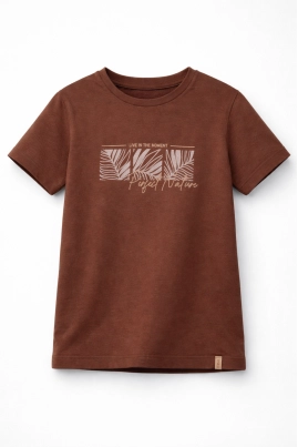 Produto - Camiseta SBA Manga Curta Estampada Juvenil Masculina Marrom