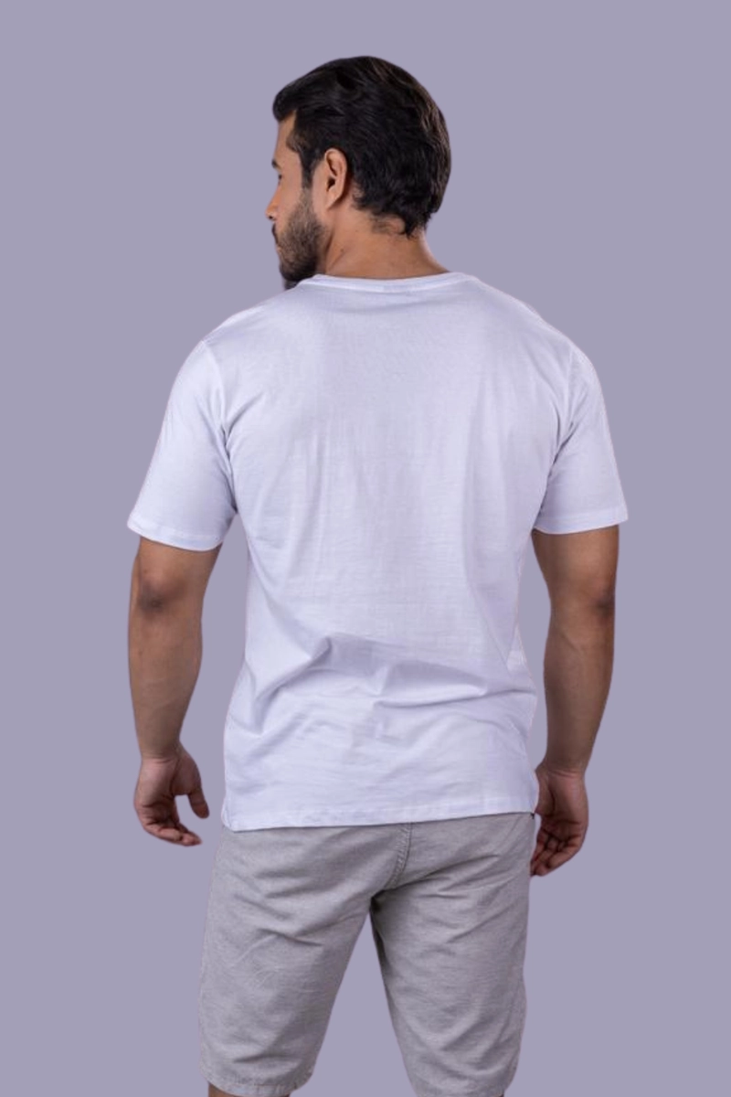 Camiseta Stress Básica Masculina Branca Camiseta Stress Básica Masculina Branca