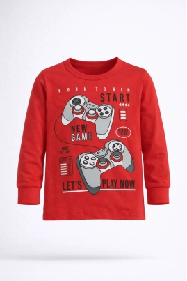 Produto - Camiseta Taita Kids Manga Longa Game Infantil Masculina Vermelha 