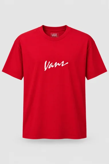 Camiseta Unissex Classic Script Vans Vermelha Camiseta Unissex Classic Script Vans Vermelha