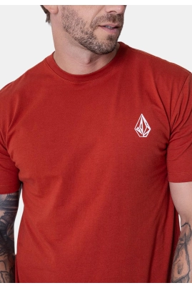Camiseta Volcom Logo Manga Curta Masculina Terracota Camiseta Volcom Logo Manga Curta Masculina Terracota