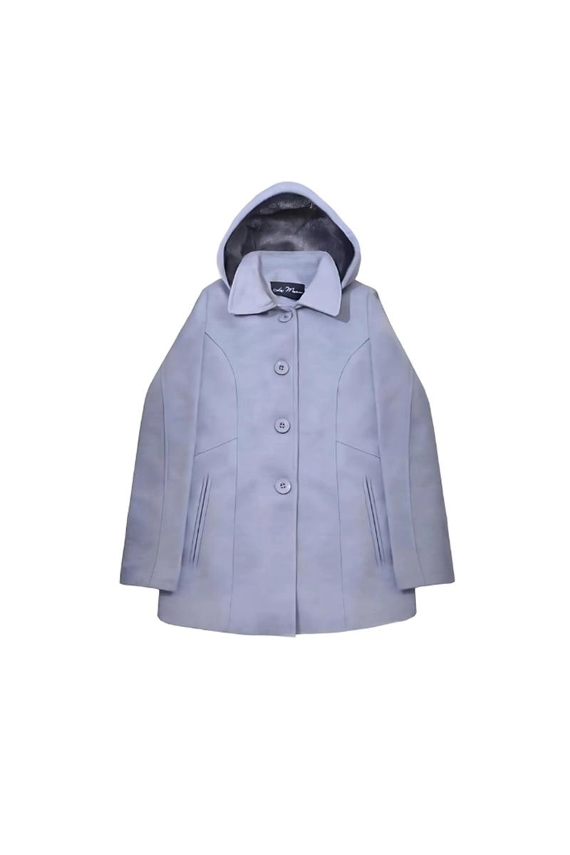 Casaco La Marca Lã Batida Com Capuz Feminino Cinza Casaco La Marca Lã Batida Com Capuz Feminino Cinza