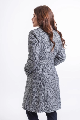 Casaco La Marca Lã Batida Longo Feminino Preto Mescla Casaco La Marca Lã Batida Longo Feminino Preto Mescla