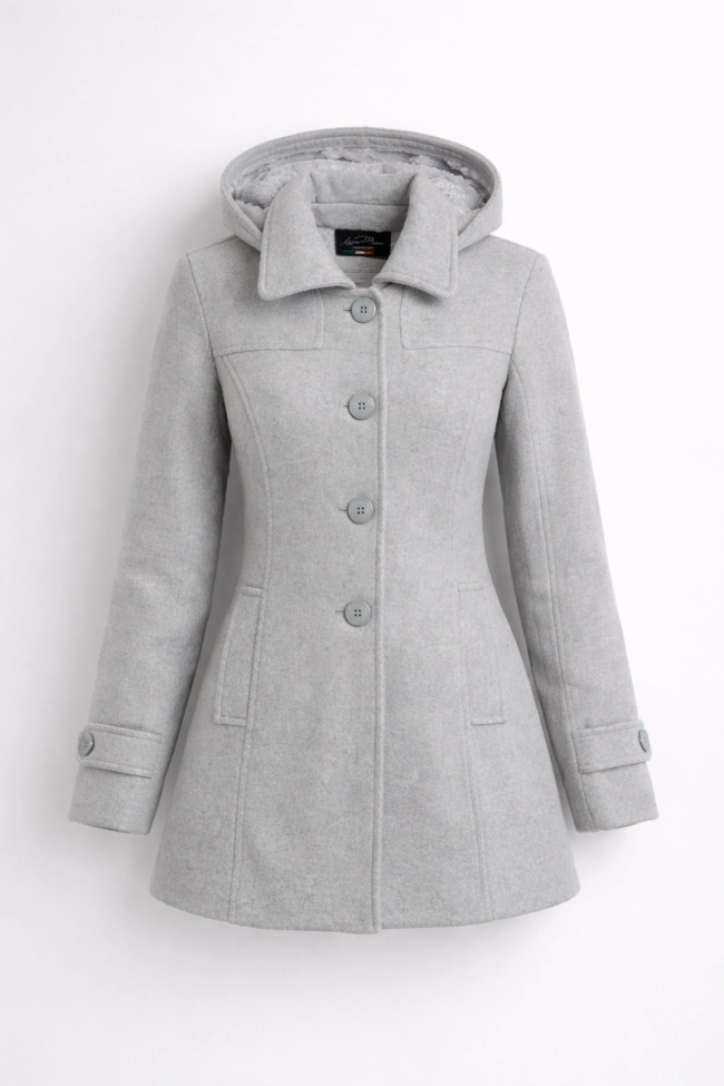 Casaco La Marca Lâ Capuz Feminino Cinza Mescla 