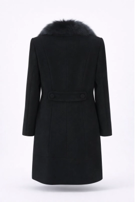 Casaco La Marca Lã Pele Longo Feminino Preto Casaco La Marca Lã Pele Longo Feminino Preto