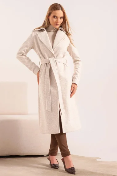 Produto - Casaco Longo Sobretudo Lainage Julias Closet Mescla Rapadura